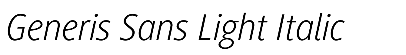 Generis Sans Light Italic